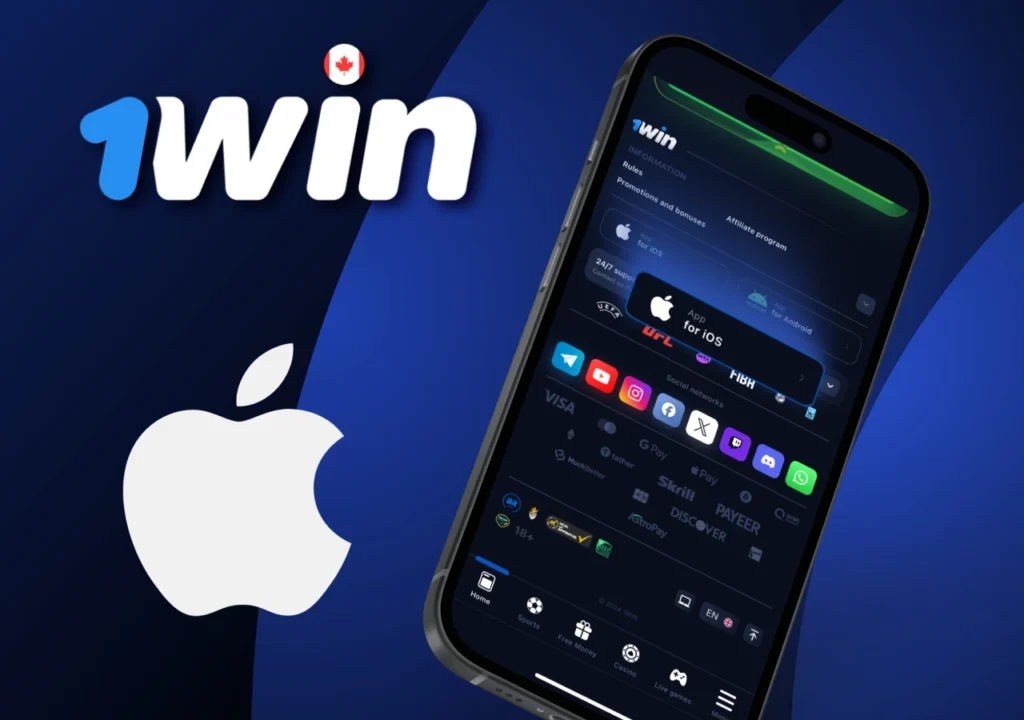 1Win mobile application on iOS devices