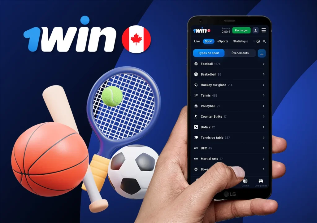 Variety of sporting events on the 1Win platform